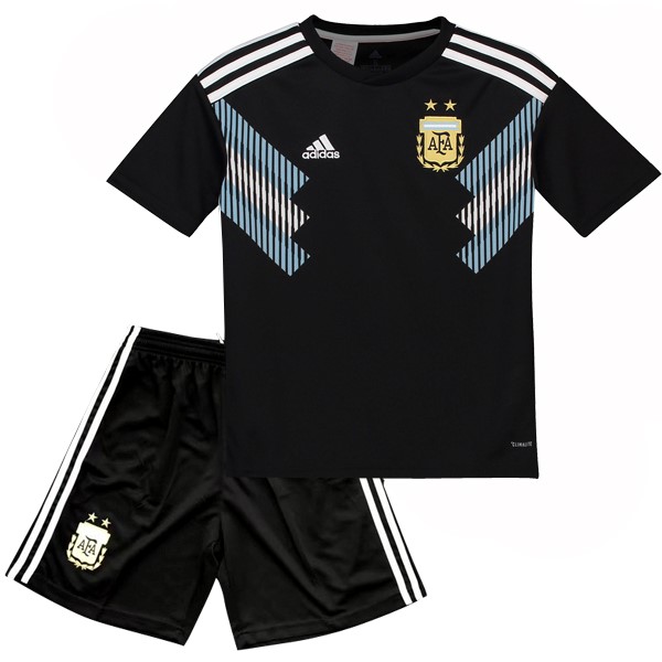 Maillot Football Argentine Exterieur Enfant 2018 Noir Bleu